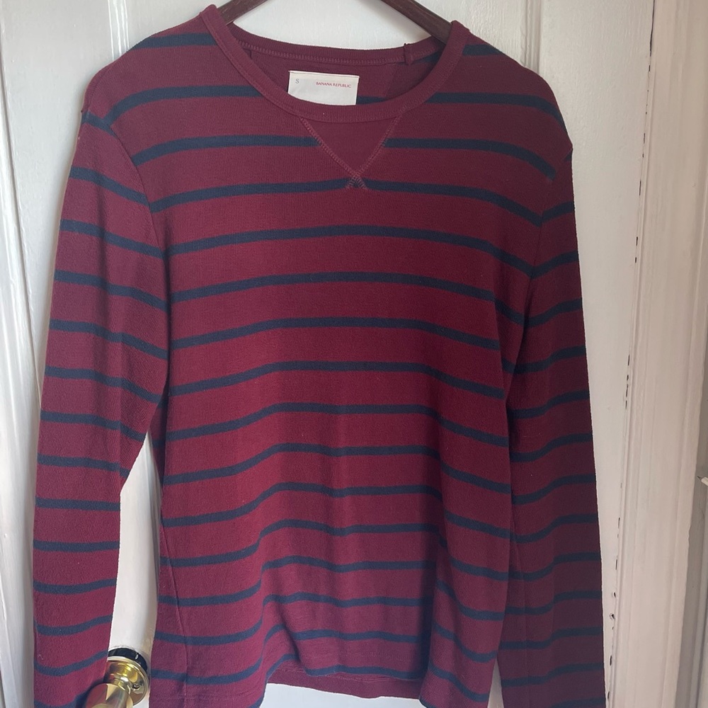 BANANA REPUBLIC, red-blue striped sweater